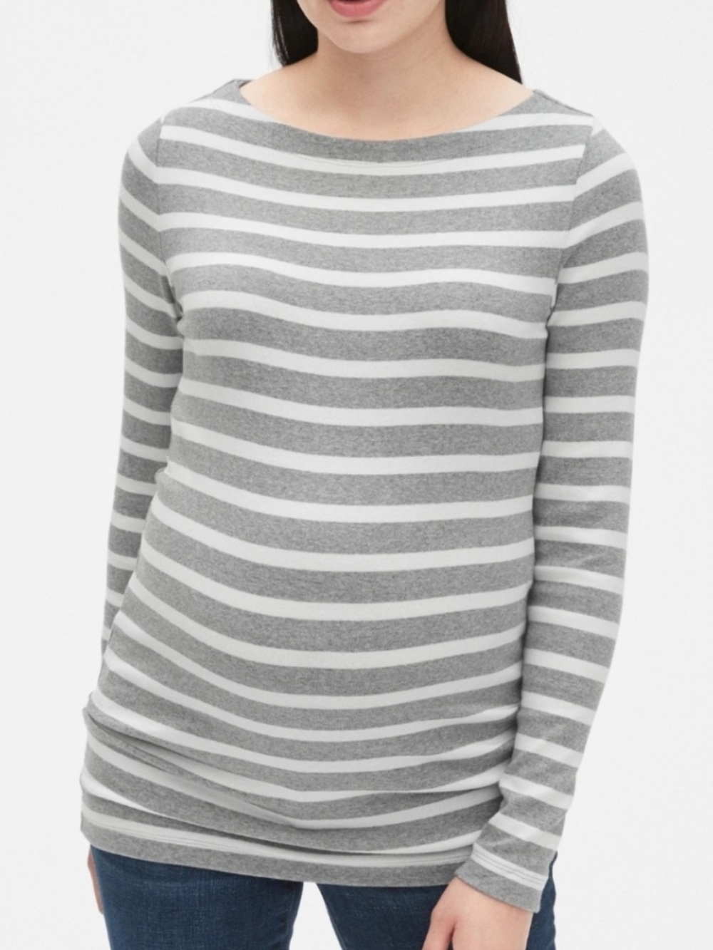 GAP Maternity Striped Boat Neck Long Sleeve Medium